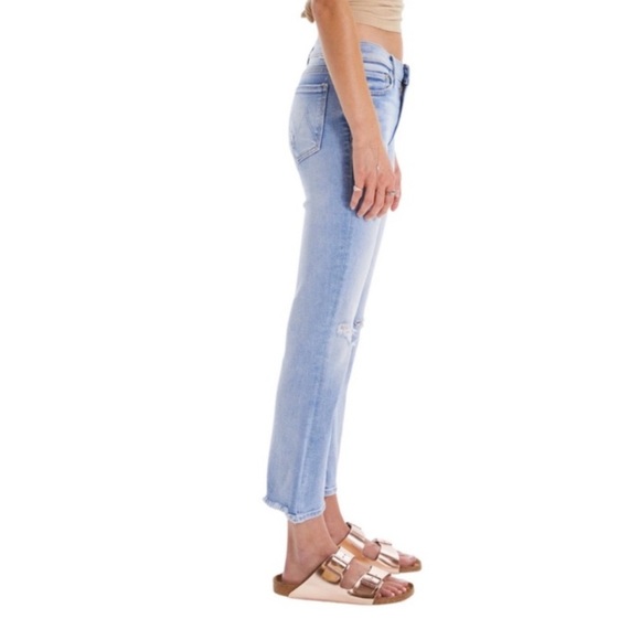 MOTHER THE OUTSIDER ANKLE CHEW IN POISONED PETALS HIGH WAISTED FLARE LEG RAW HEM - Picture 3 of 11